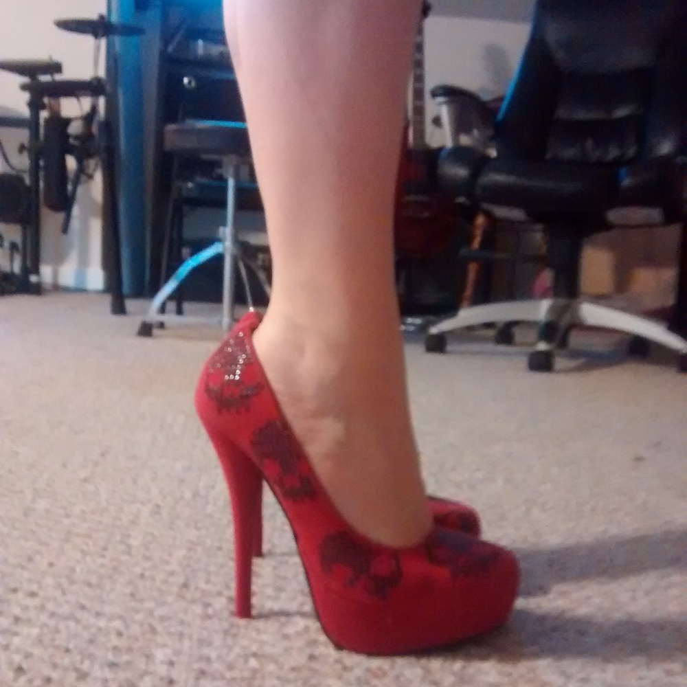 Iron Fist Sugar Hiccup Red Suede Heels